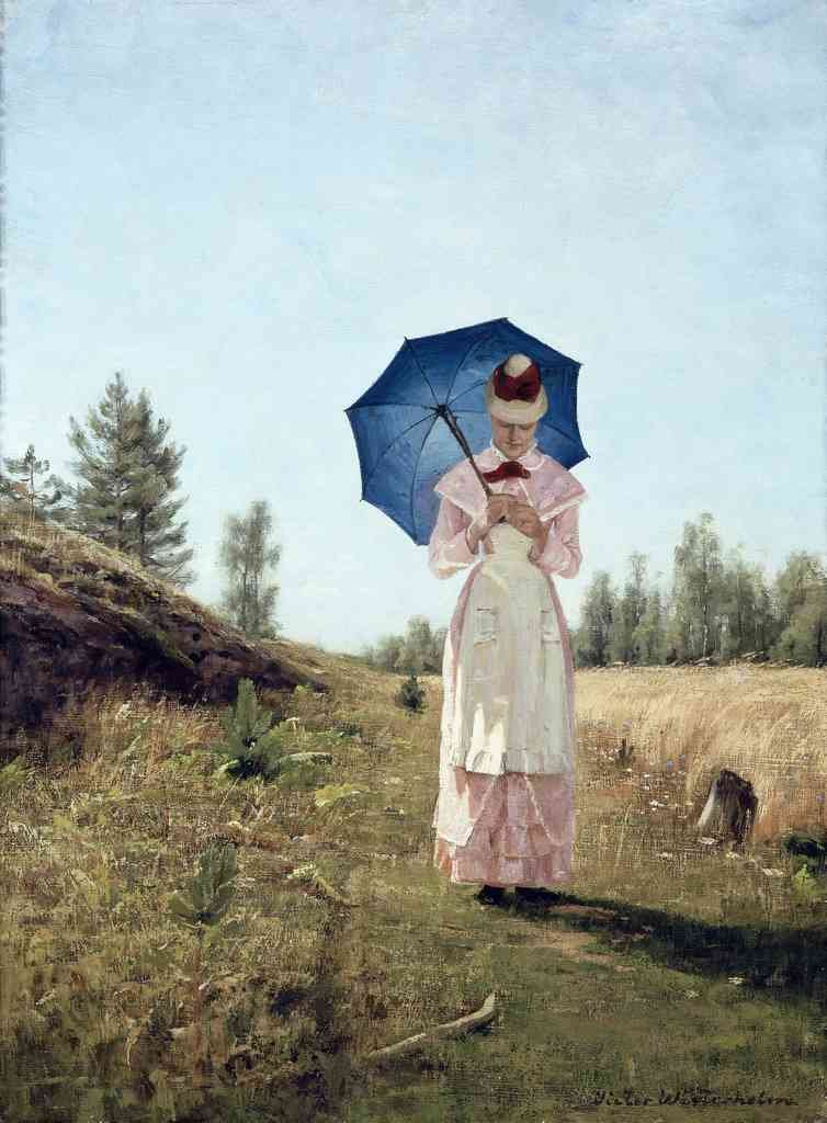 Victor Nainen Paivanvarjoineen Westerholm A4 Photo Print