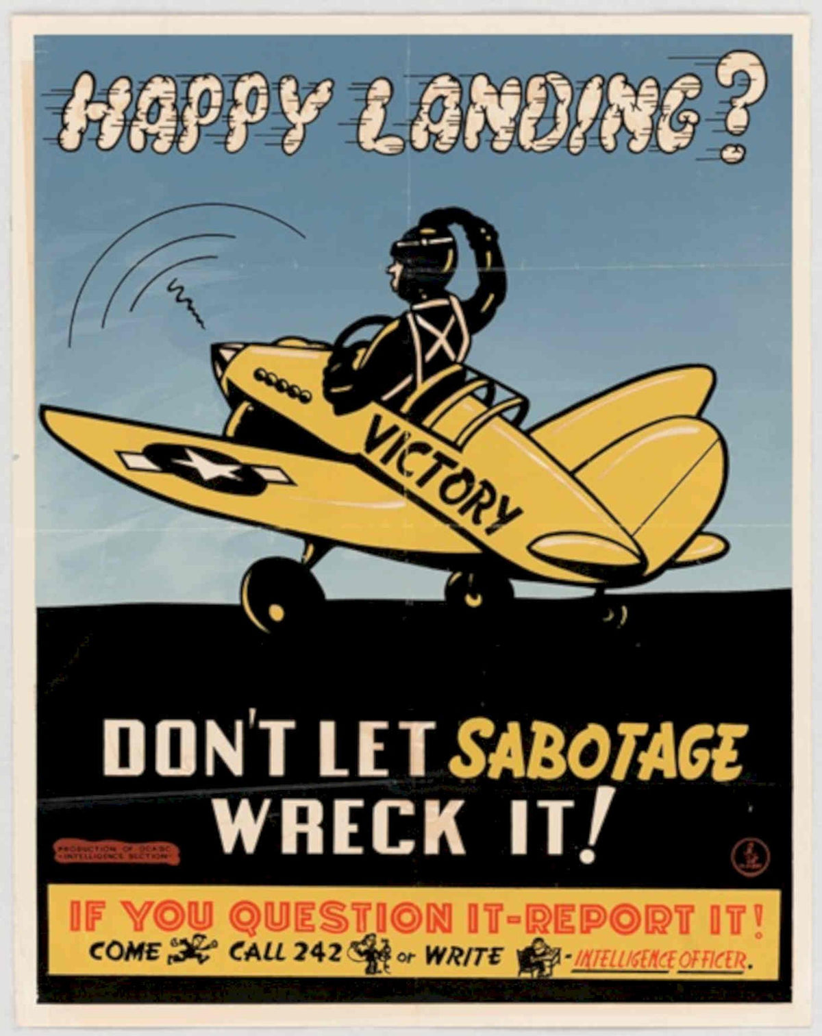 Victory Biplane Landing American World War II Advert Poster