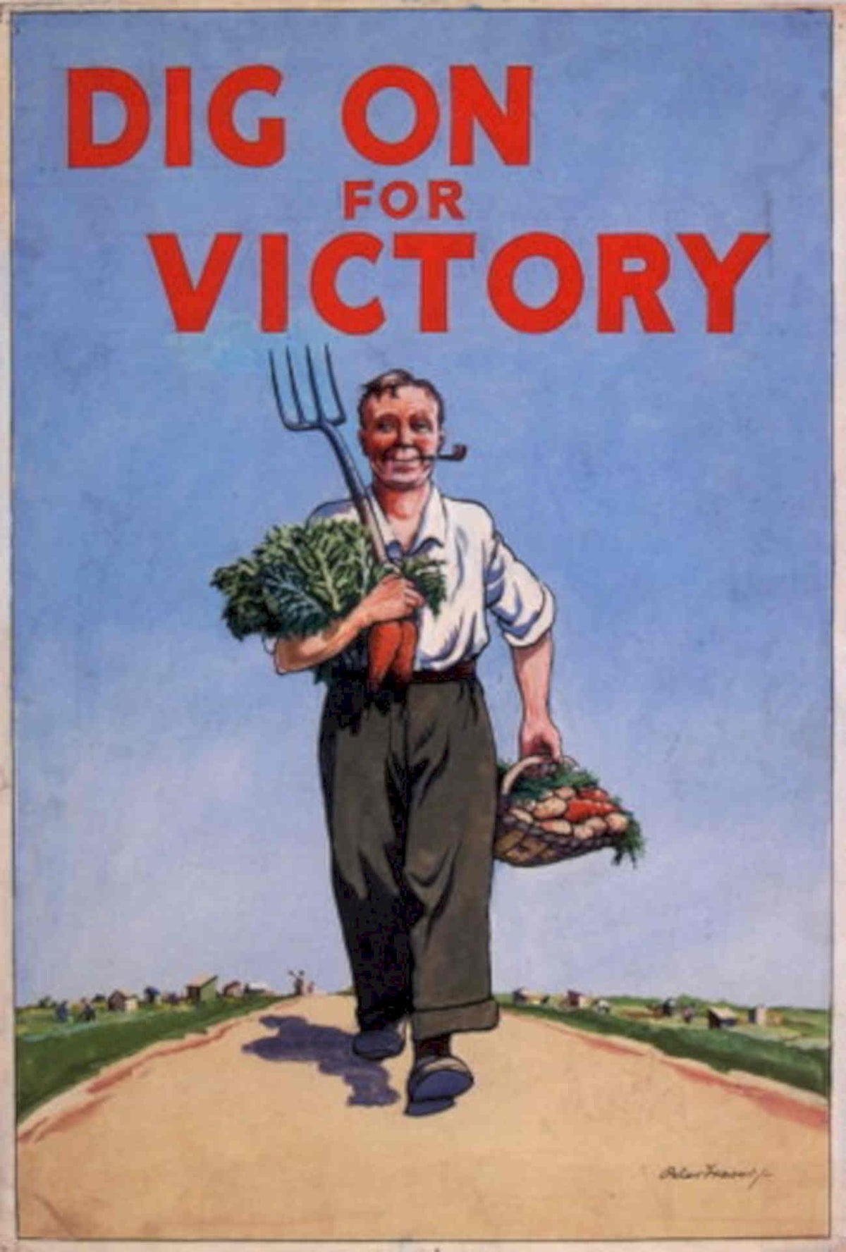 Victory Dig Poster 1940s Vintage Retro Advert Poster