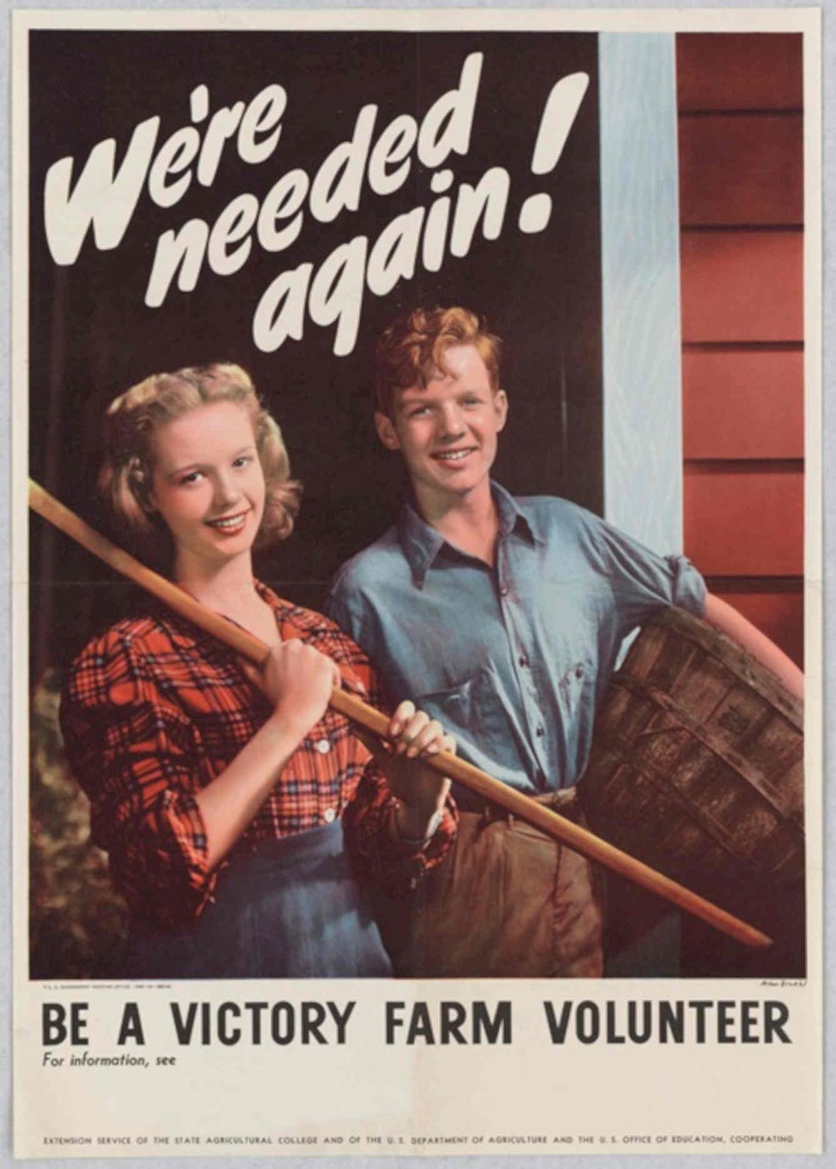 Victory Farm Couple American World War II Advert Poster
