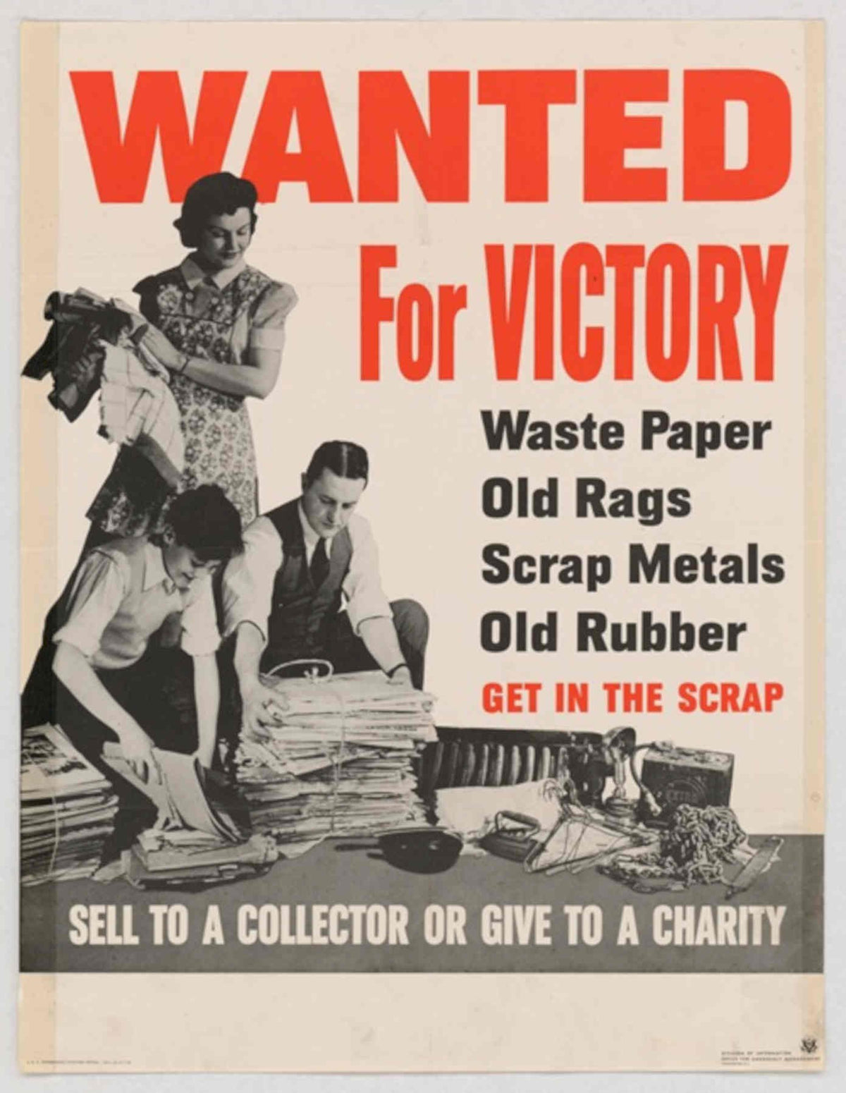 Victory Scrap Collectors American World War II Advert Poster