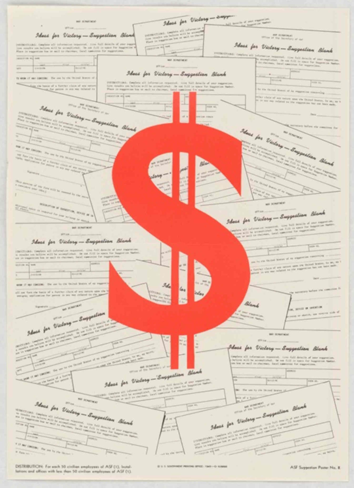 Victory Suggestion Forms American World War II Advert Poster