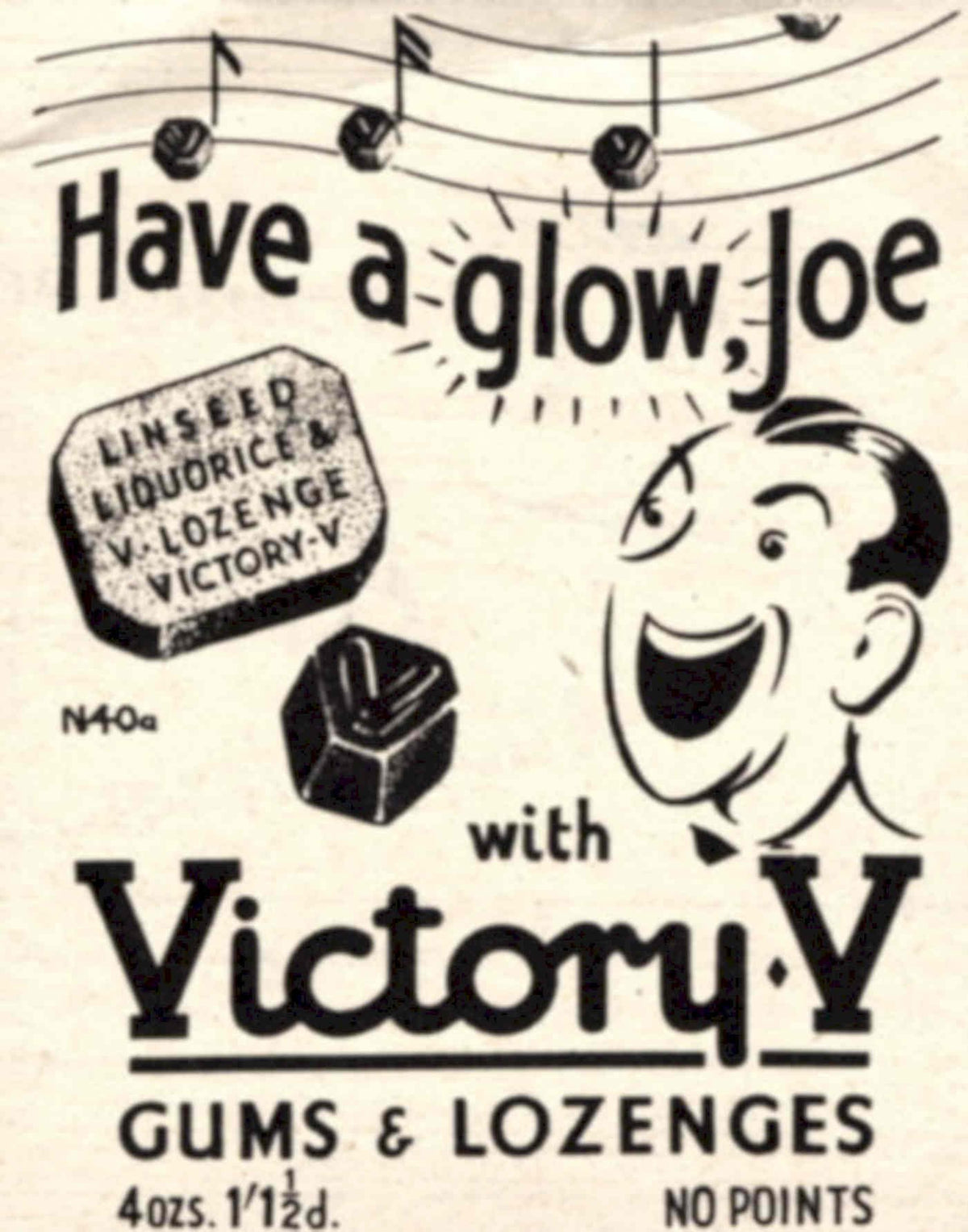 Victory V Joe 1940s Vintage Retro Advert Poster