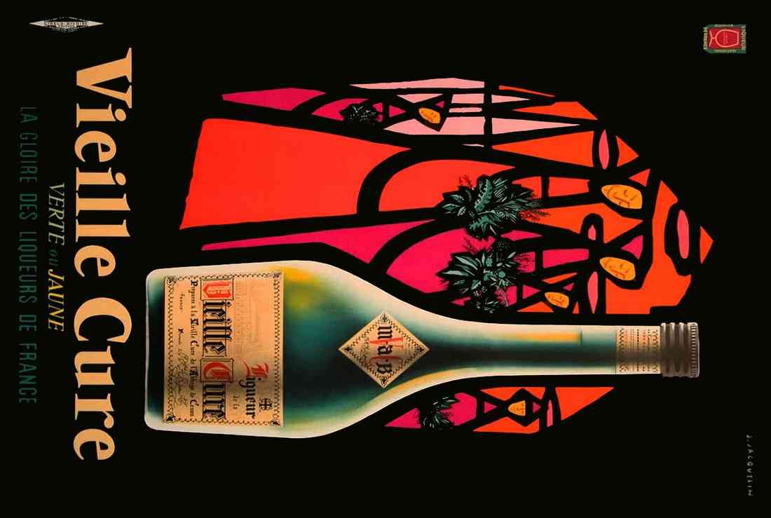 Vieille Cure 1950s Black Jacquelin Liqueur A4 Photo Print