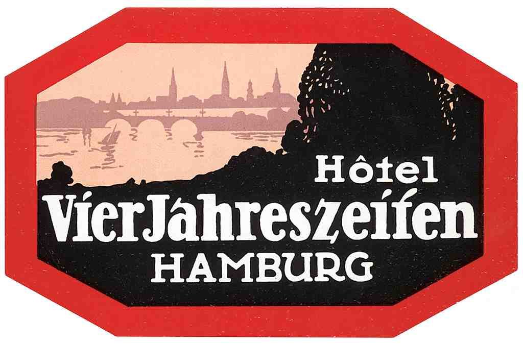 Vier Jahres Luggage Label Vintage A4 Photo Print