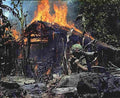 Vietnam Burning Viet Cong base camp Military A4 Photo Print