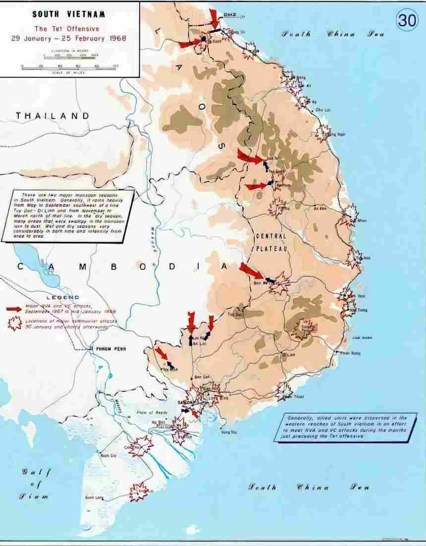Vietnam map3 Military A4 Photo Print