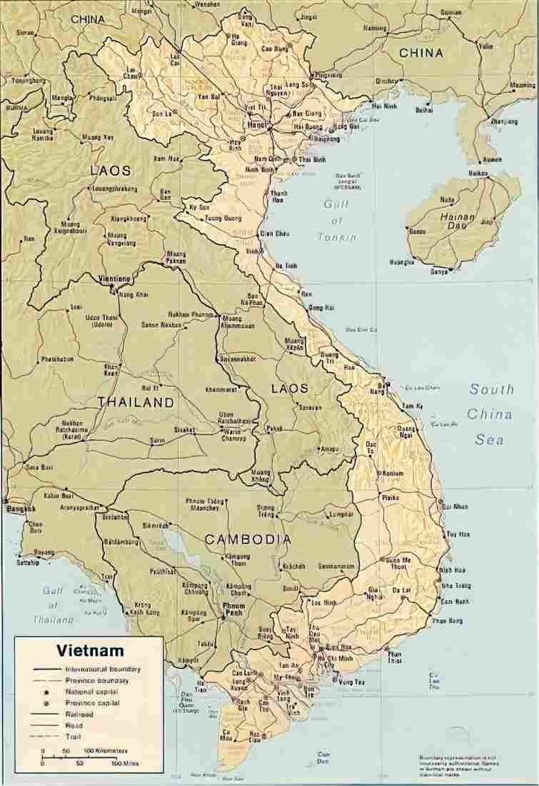 Vietnam map5 Military A4 Photo Print