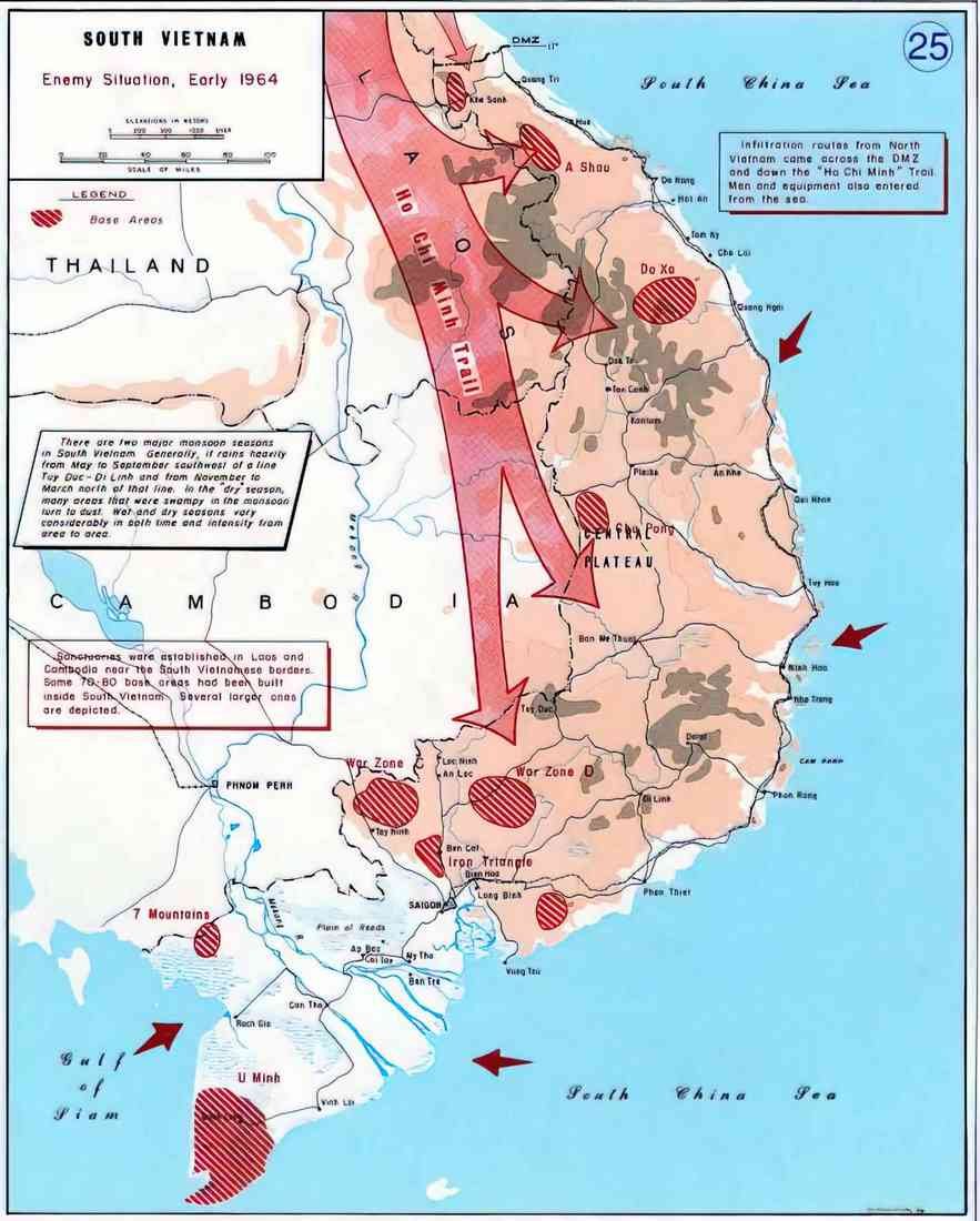 Vietnam vietnam war map 25 A4 Photo Print