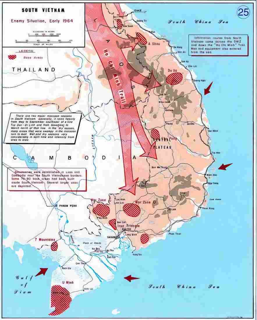 Vietnam vietnam war map 25 Military A4 Photo Print