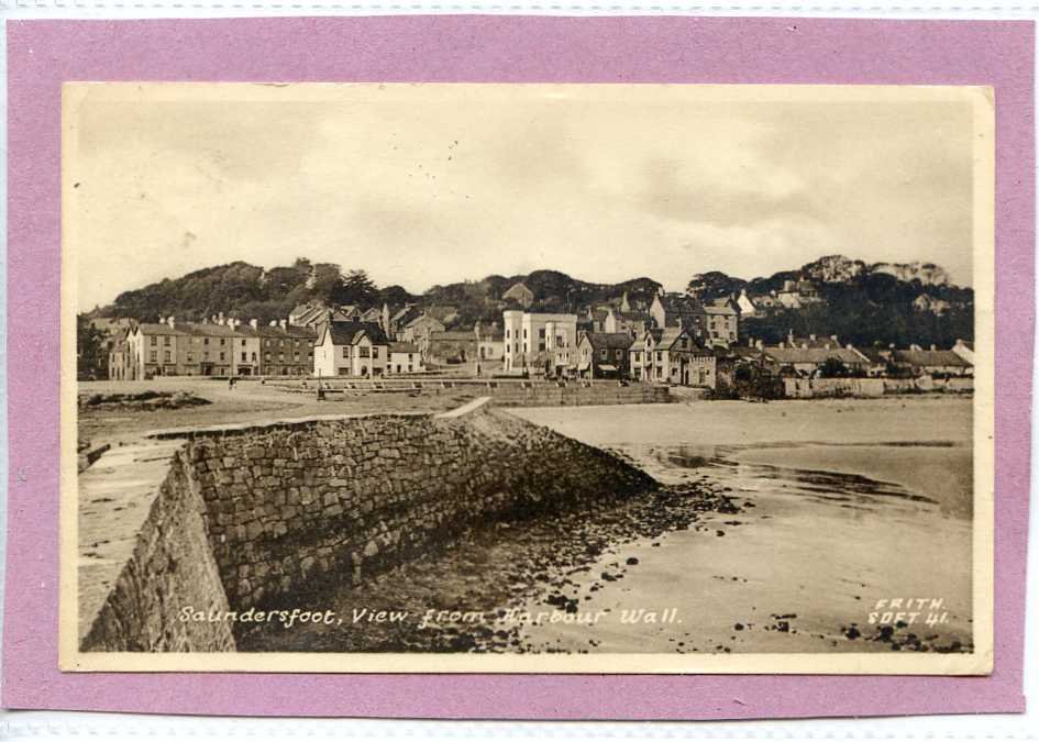 View From Harbour Wall Saundersfoot Wales Vintage A4 Photo Print