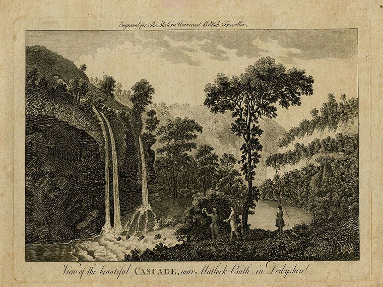 View Of The Beautiful Cascade Near Matlock Bath In Derbyshire 1780 Vintage A4 Photo Print
