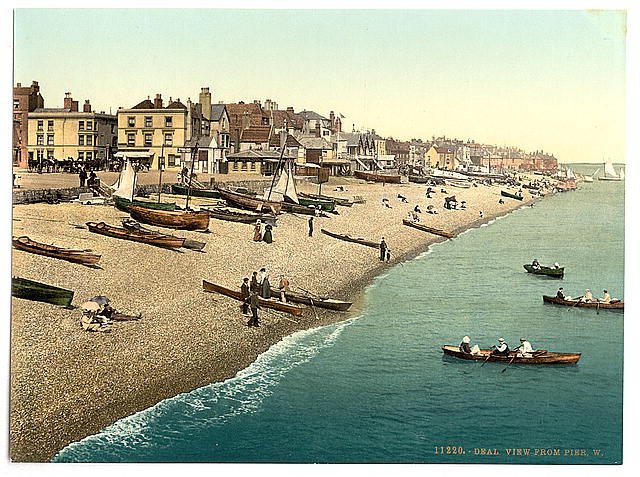 View from pier W Deal Vintage A4 Photo Print