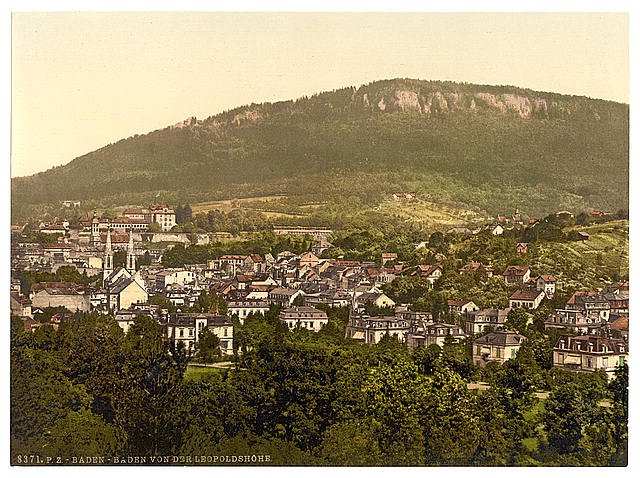 View from the Leopoldshoehe Baden Baden Baden Vintage A4 Photo Print