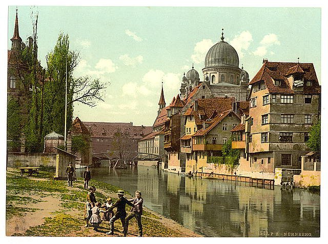 View from the Schutt Isle Nuremberg Bavaria Vintage A4 Photo Print