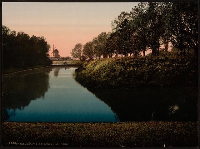 View in the Kungsparken II Malmö Vintage A4 Photo Print