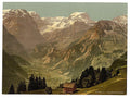 View of the Alps of Glarus Braunwald Glarus Vintage A4 Photo Print