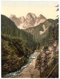 View on the Gosaubach Upper Austria Vintage A4 Photo Print