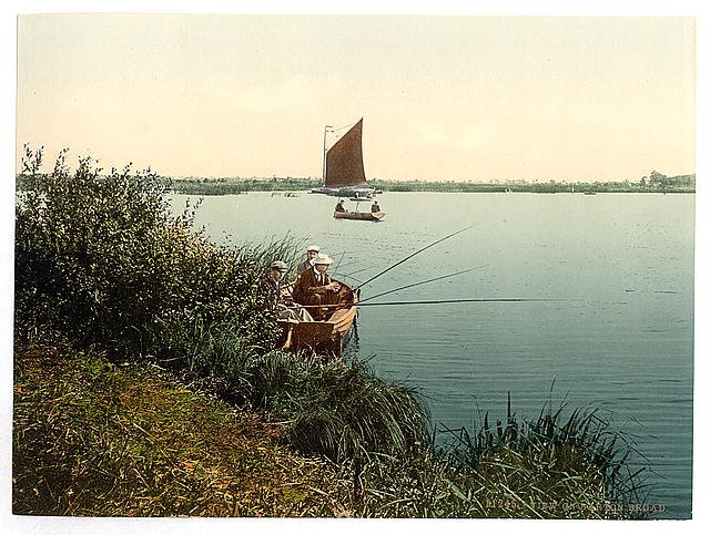 View on the river Barton Broad Vintage A4 Photo Print