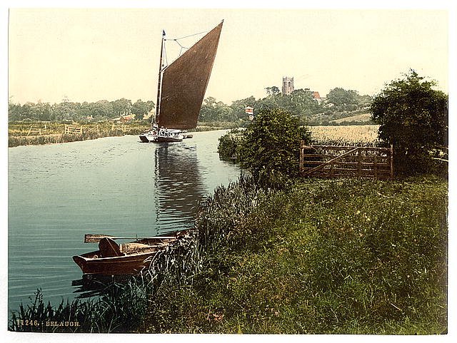 View on the river Belaugh Vintage A4 Photo Print