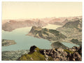 View over the Lake of Four Cantons Pilatus Vintage A4 Photo Print