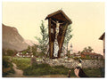 View showing crucifix Garmisch Upper Bavaria Vintage A4 Photo Print