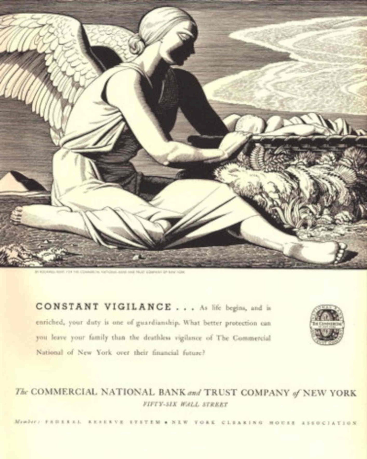 Vigilance Bank Plants 1930s Vintage Retro Advert Poster