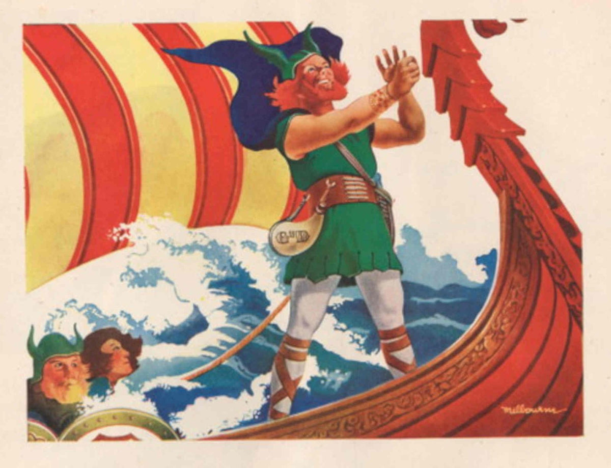 Viking Longship Wilbourne 1940s Vintage Retro Advert Poster