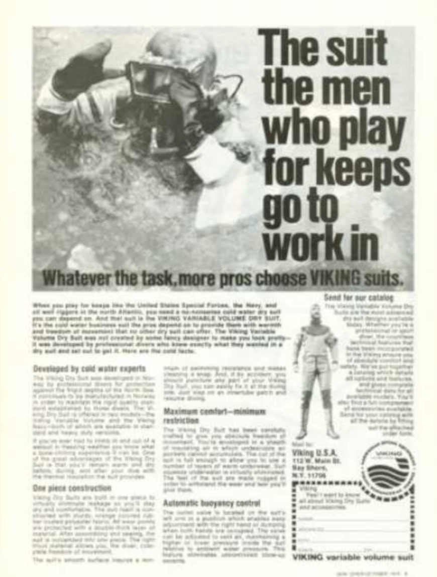 Viking Suit Diver Vintage Retro Advert Ads A4 Photo Print