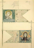 Viktor Vasnetsov drawing for banners 1901 Art A4 Photo Print