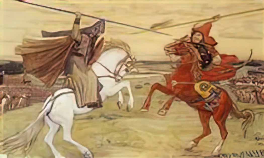 Viktor Vasnetsov duel peresvet with chelubey 1914 Art A4 Photo Print