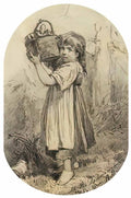 Viktor Vasnetsov girl with a bast basket 1870 Art A4 Photo Print