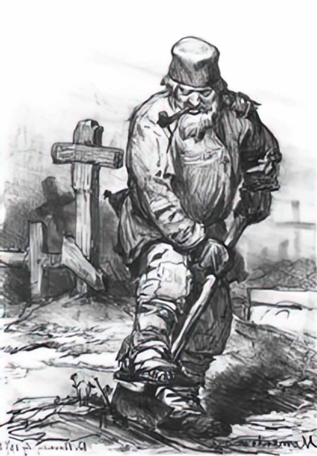 Viktor Vasnetsov grave digger 1871 Art A4 Photo Print