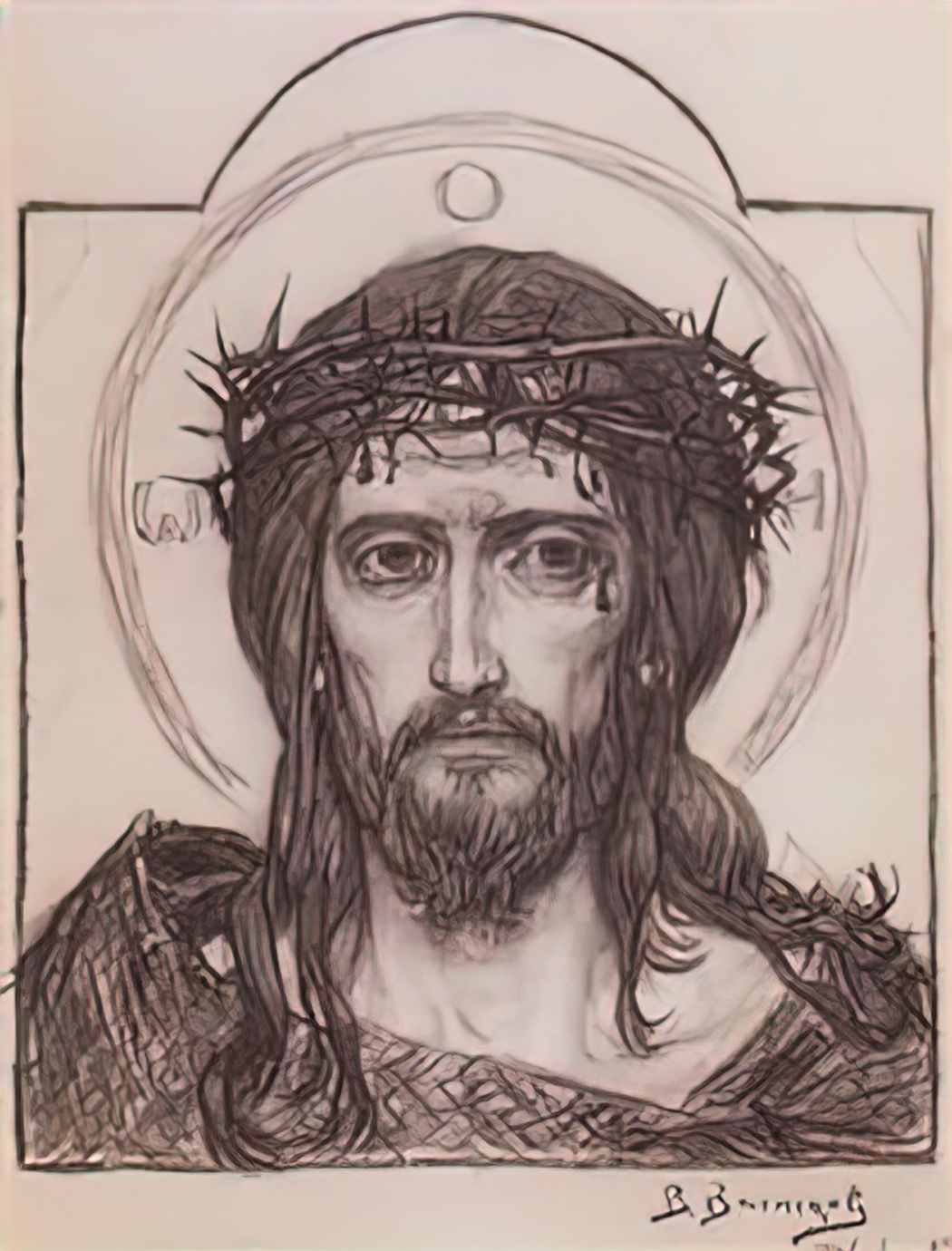 Viktor Vasnetsov savior in the crown of thorns 1906 Art A4 Photo Print