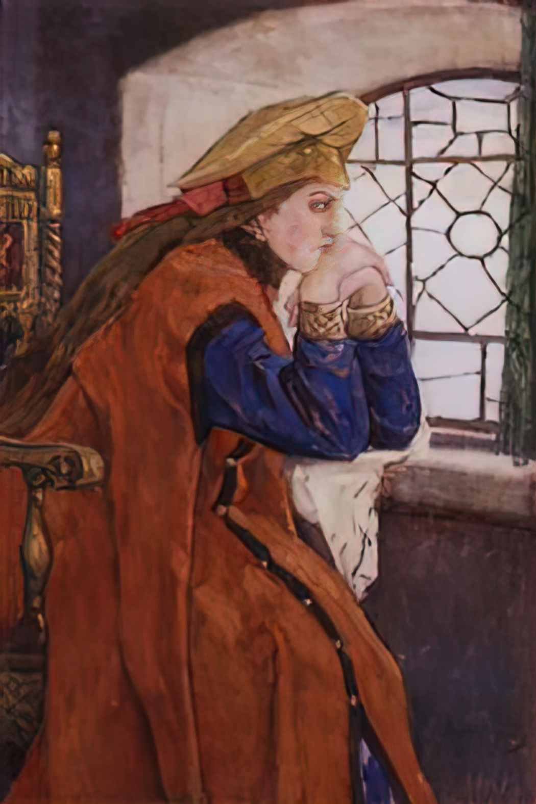 Viktor Vasnetsov the princess at the window princess nesmeyana 1920 Art A4 Photo Print