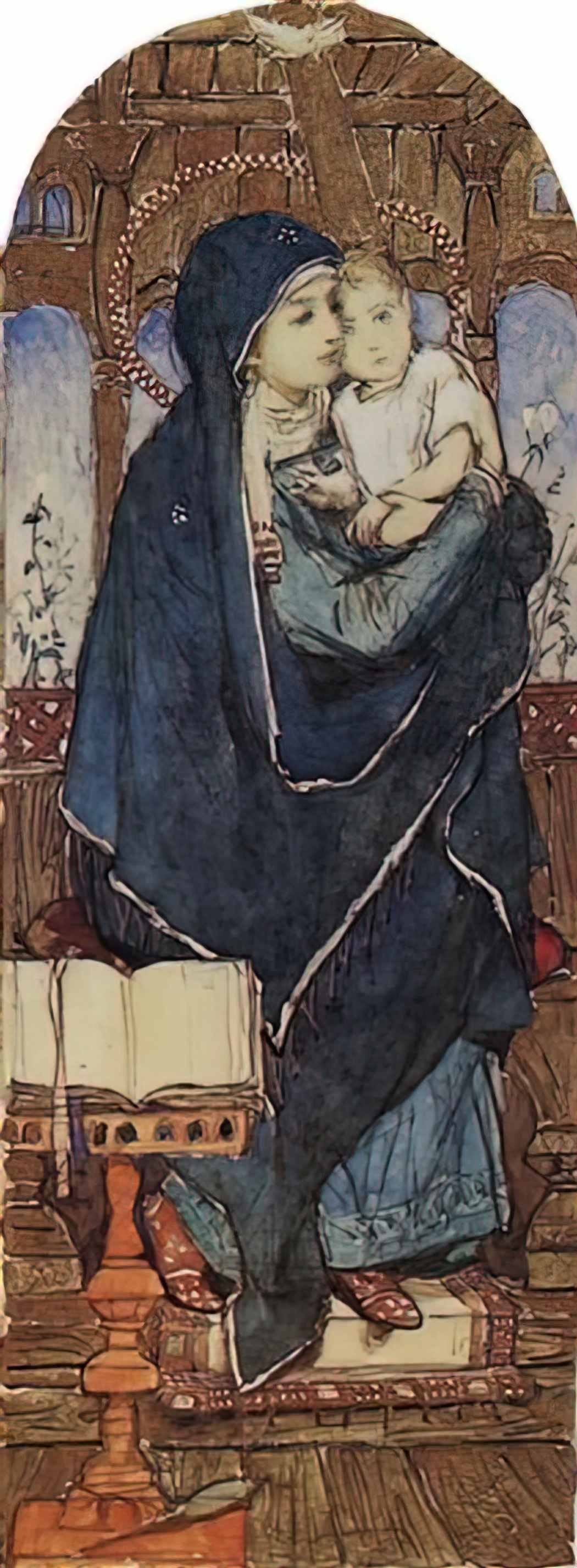 Viktor Vasnetsov the virgin and child enthroned 1893 Art A4 Photo Print