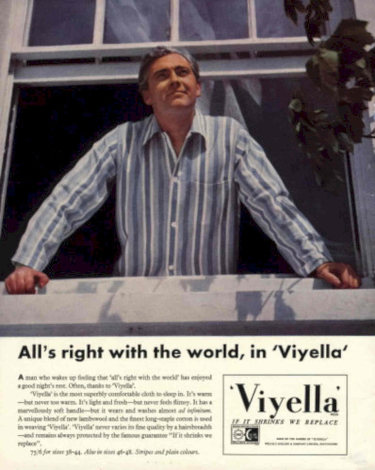 Vilella Window Man 1950s Vintage Retro Advert Poster