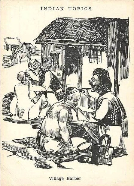 Village Barber India 1942 barber advert A4 Photo Print