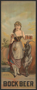 Village Beer Girl Vintage Retro Advert Poster