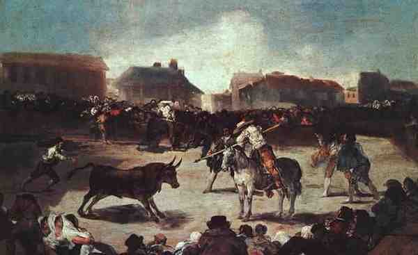 Village Bullfight A4 Photo Print