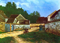 Village Street In Marlotte Sisley A4 Photo Print