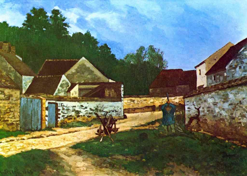 Village Street In Marlotte Sisley A4 Photo Print