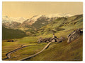 Village and Alps Bernese Oberland Vintage A4 Photo Print