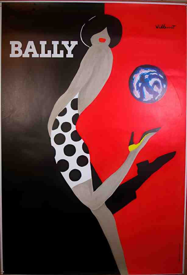 VillemotBallyRed Vintage Advert A4 Photo Print