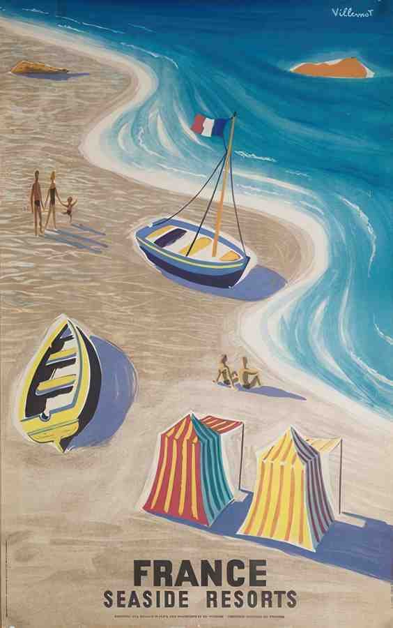 VillemotSeaside Vintage Advert A4 Photo Print