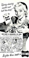 Vim Cleaning Wives 1950s Vintage Retro Advert Poster
