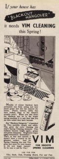 Vim Spring Cleaning 1940s Vintage Retro Advert Poster