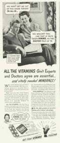 Vimms Vitamins Couple 1950s Vintage Retro Advert Poster