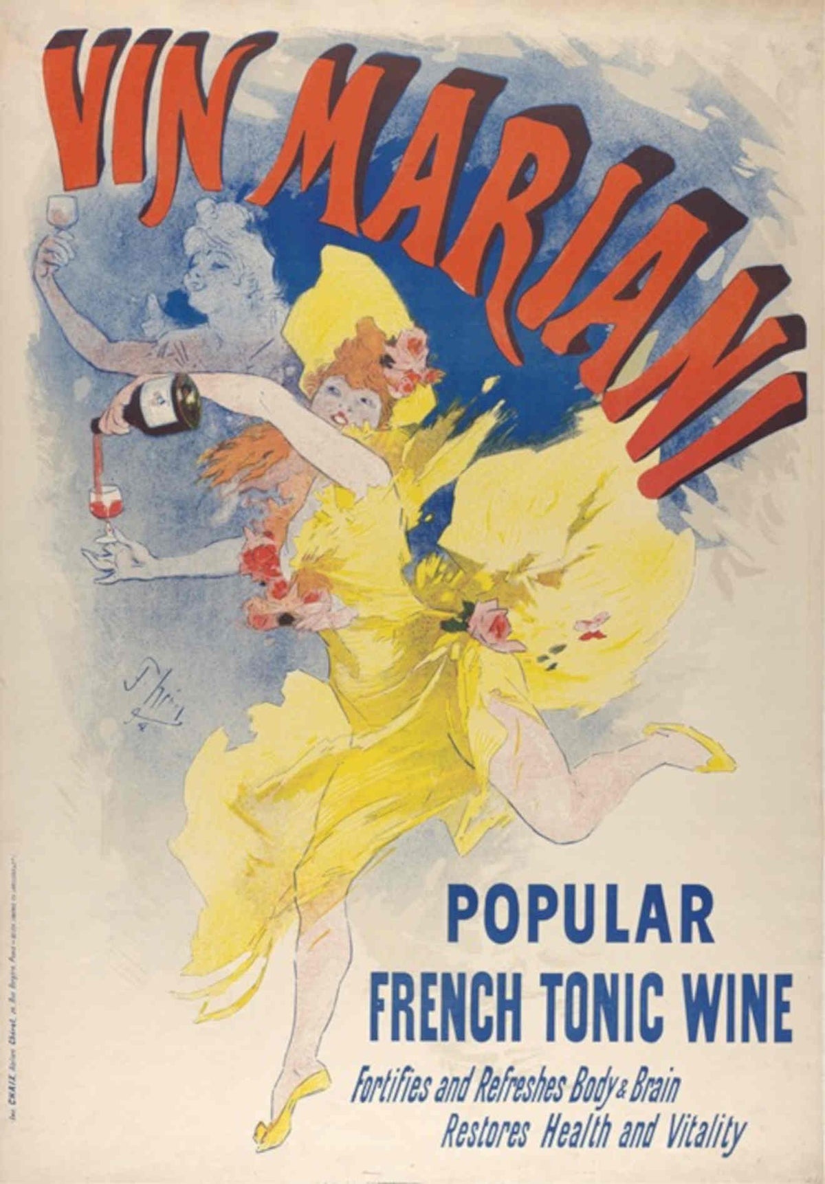 Vin Mariani Tonic Vintage Retro Advert Poster