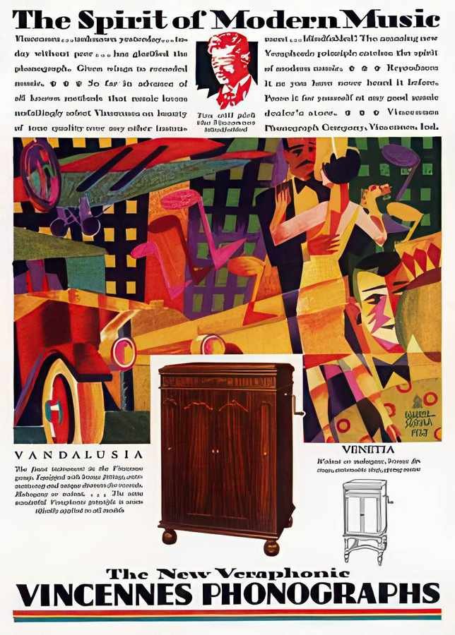 Vincennes Phonogr Vintage Advert A4 Photo Print